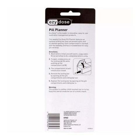 Ezy Dose, Pill Planner Weekly With Locking Device Large, 1 Each Ezy Dose