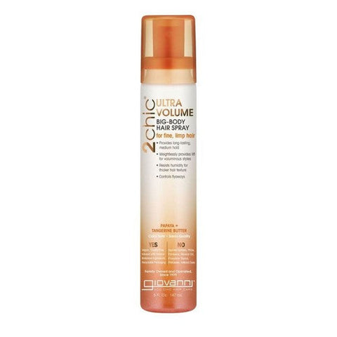 Giovanni Cosmetics, 2Chic Ultra-Volume Big Body Hair Spray Tangerine And Papaya Butter, 5 oz Giovanni Cosmetics