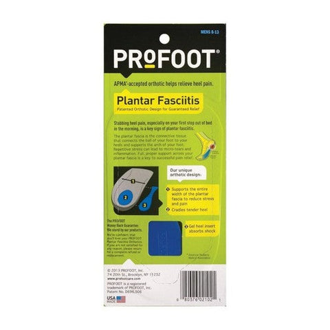 Profoot, Plantar Fasciitis Insoles Medium 8-13, 1 Pair Profoot