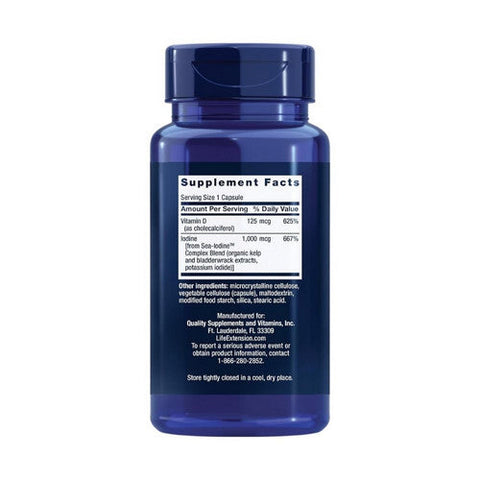 Life Extension, Vitamin D3 with Sea-Iodine, 125 mcg (5000 IU), 60 Caps