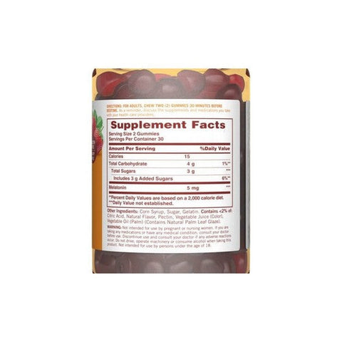 Sundown Naturals, Sundown Naturals Melatonin Gummies, 5 mg, Strawberry Flavor 60 Each