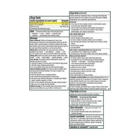 Novartis Consm Hlth Inc, Excedrin Extra Strength Caplets, 100 Caps