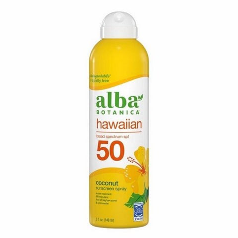 Alba Botanica, Hydrating Broa Spectrum Sunscreen Spf 50 Instant Moisturizing, 5 Oz Alba Botanica