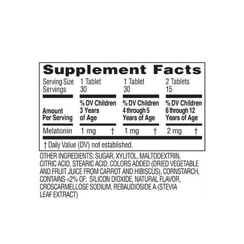 Zarbees, Children's Sleep with Melatonin Supplement, Grape 30 Chewable Tablets