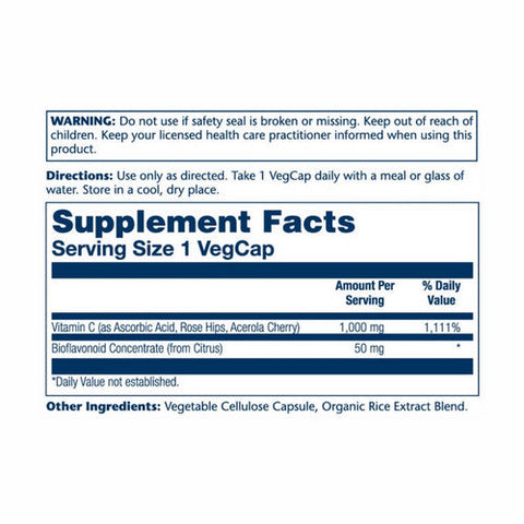Solaray, Vitamin C With Bioflavanoids Concentrate, 1000 Mg, 100 Veg Caps Solaray