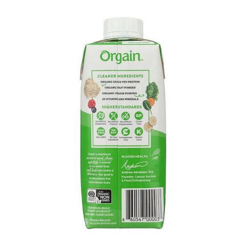 Orgain, Organic Nutrition Shake Creamy Chocolate, 11 Oz(Case Of 12)