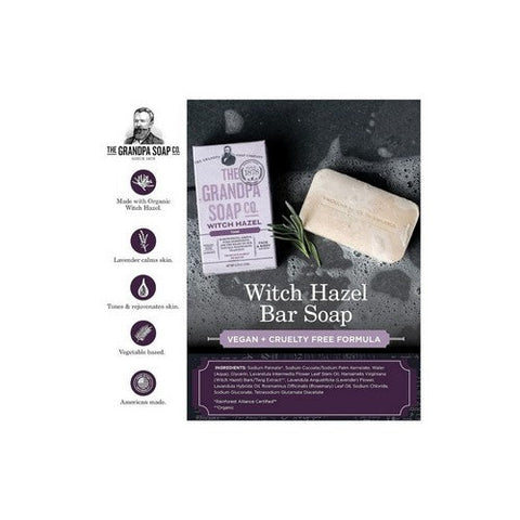 Grandpa's Brands Company, Witch Hazel Lavender Tone Bar Soap, Witch Hazel 4.25 oz Grandpa's Brands Company