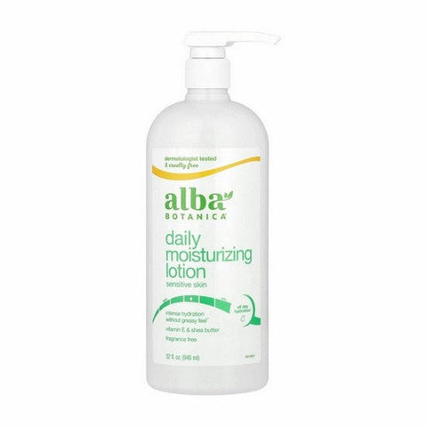 Alba Botanica, Daily Moisturizing Lotion Sensitive Skin Fragrance Free, 32 Oz Alba Botanica