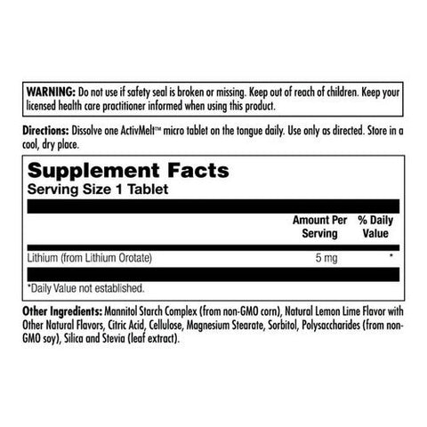 Kal, Lithium Orotate Lemon Lime, 5 Mg, 90 Count Kal