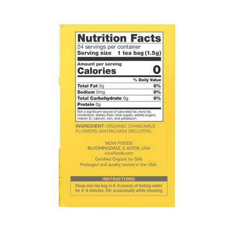 Now Foods, Comfy Chamomile Tea Organic, 24 Bags Now Foods