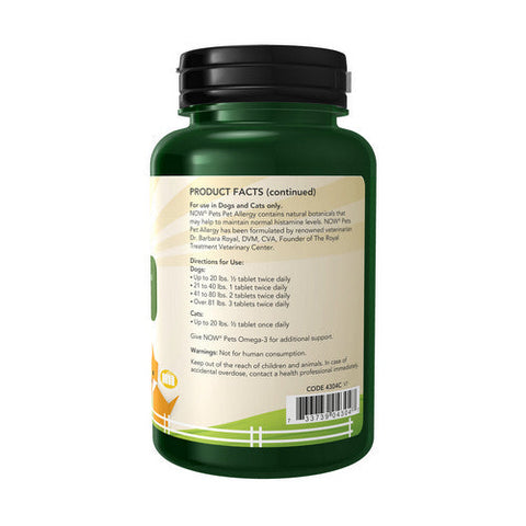 Now Foods, Pets Allergy, 75 Tabs Now Foods