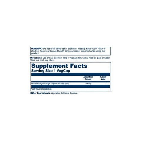 Solaray, Organically Grown Fermented Ginger Root, 400 mg, 100 Veg Caps Solaray