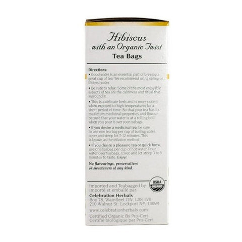 Celebration Herbals, Organic Twist Hibiscus Tea, 24 Bags
