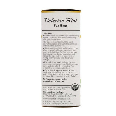 Celebration Herbals, Organic Valerian Mint Tea, 24 Bags