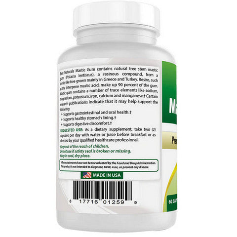 Best Naturals, Mastic Gum, 500 mg, 60 Caps