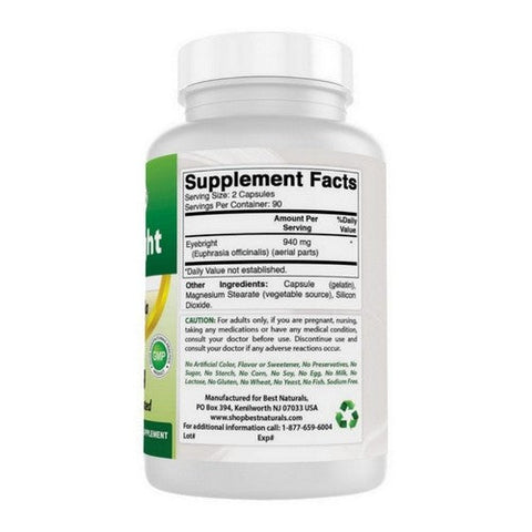 Best Naturals, Eyebright, 470 mg, 180 Caps Best Naturals