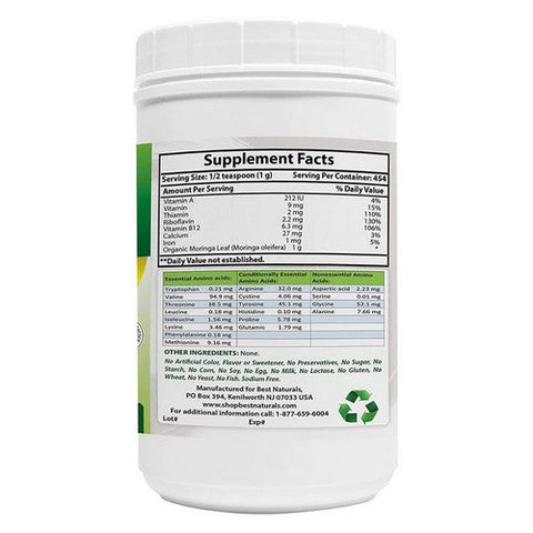 Best Naturals, Moringa Powder, 10,000 mg, 1 lb