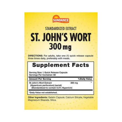 Sundance, St. John'S Wort Quick Release Capsules, 300 mg, 60 Caps Sundance