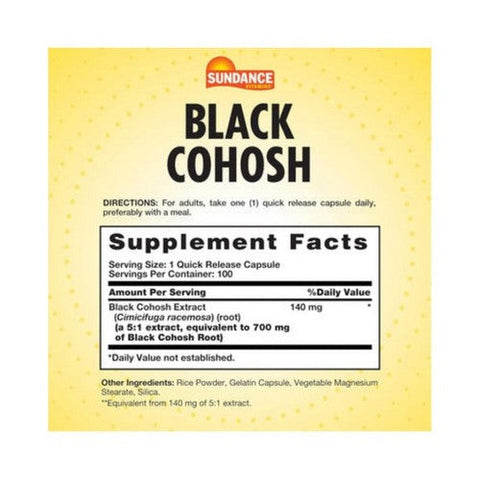 Sundance, Black Cohosh Quick Release Capsules, 100 Caps