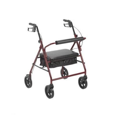 Bariatric 4 Wheel Rollator McKesson Red Folding Steel Frame Red 1 Each by McKesson
