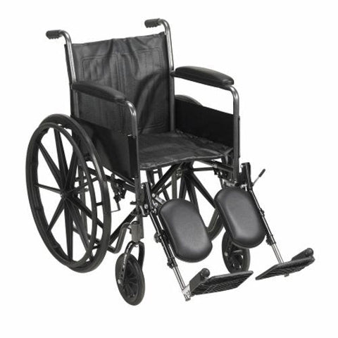 McKesson, Wheelchair Dual Axle Desk Length Arm Swing-Away Elevating Legrest Black 18 Inch Seat Width Adult, Count of 1