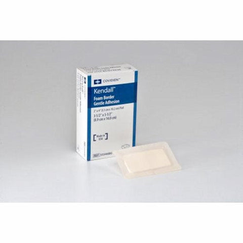 Cardinal, Foam Dressing 3-1/2 X 5-1/2 Inch With Border Film Backing Silicone 55546BG, Case Of 5