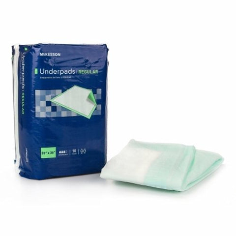 Disposable Underpad 23 X 36 Inch Fluff Polymer Moderate Absorbency UPMD2336 Green Case of 150 by McKesson