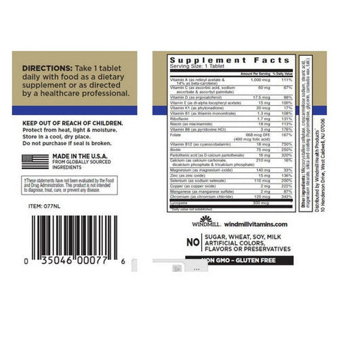 Windmill Health, Daily Vitamin Mens Formula, 60 Tabs Windmill Health