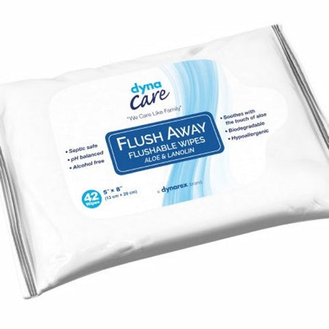Dynarex, Flushable Personal Wipe, Case Of 12 Dynarex