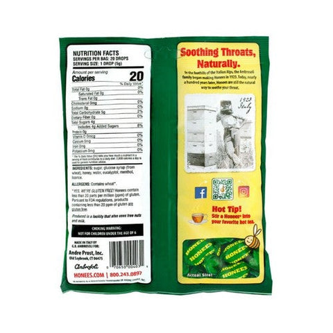 Honees, Filled Honey Lemon Cough Drops, 20 Lozenges Honees