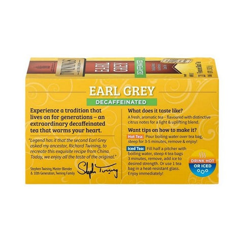 Twinings, Decaf Earl Grey Tea, 20 Bags(Case Of 6) Twinings