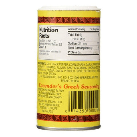 Cavenders, All Purpose Greek Seasoning, 3.25 Oz