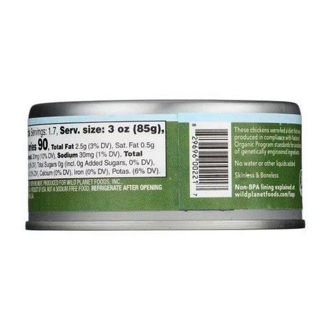 Wild Planet, Organic Roasted Chicken Breast No Salt Added, 5 Oz(Case Of 12)