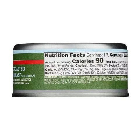 Wild Planet, Organic Roasted Chicken Breast No Salt Added, 5 Oz(Case Of 12) Wild Planet