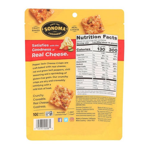 Sonoma Creamery, Cracker Pepperjack Crisp, 2.25 Oz(Case Of 12) Sonoma Creamery