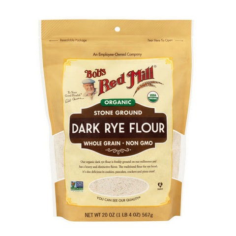 Bobs Red Mill, Organic Dark Rye Flour, 20 Oz(Case Of 4) Bobs Red Mill