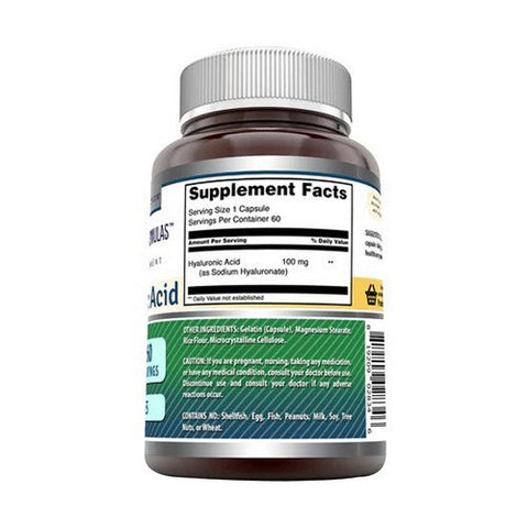 Amazing Nutrition, Amazing Formulas Hyaluronic Acid, 100 mg, 60 Caps