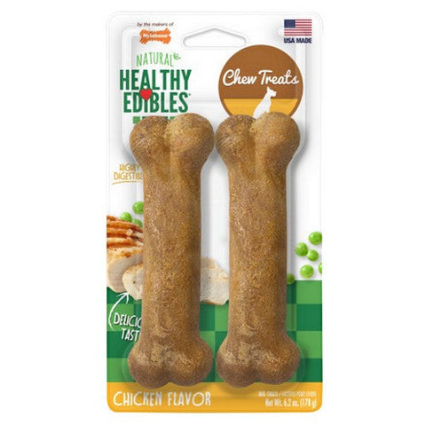 Nylabone, Healthy Edibles All Natural Long Lasting Chicken Flavor Dog Chew Treats, 6.2 Oz / Medium Nylabone