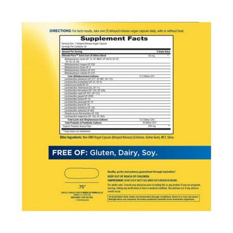 Renew Life, Extra Care Ultimate Flora Probiotic, 50 Billion CFU, 30 Vegetable Capsules Renew Life