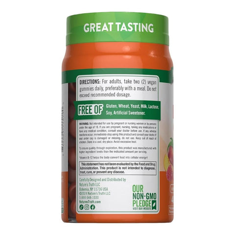 Nature's Truth, Vitamin B-12 Energy Natural Peach Raspberry, 48 Gummmies Nature's Truth