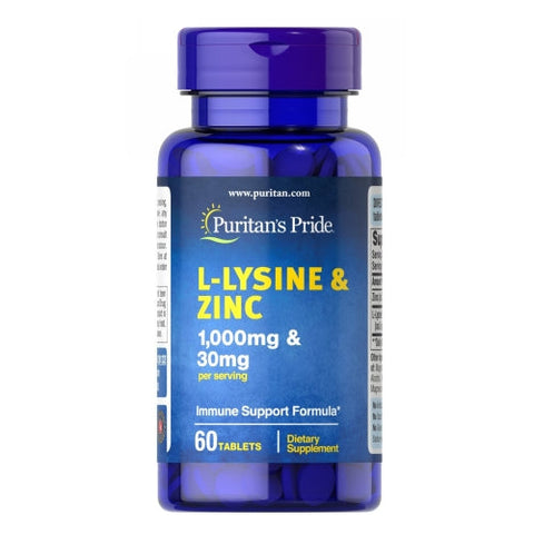 Puritan's Pride, L-Lysine and Zinc, 60 Tablets Puritan's Pride