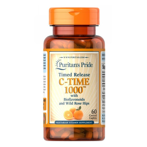 Puritan's Pride, Vitamin C-1000 mg with Rose Hips Timed Release, 60 Caplets Puritan's Pride