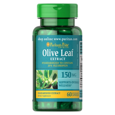Puritan's Pride, Olive Leaf Standardized Extract, 150 mg, 60 Capsules Puritan's Pride