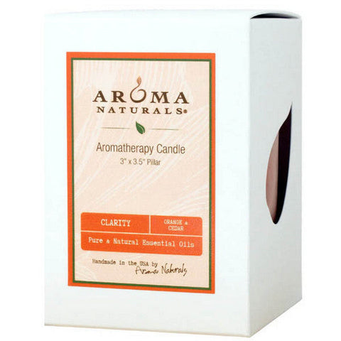 Aroma Naturals, Clarity Orange Pillar 3, 1 Candle Aroma Naturals