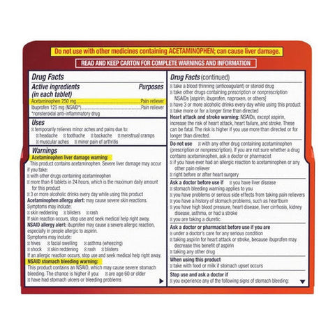 Motrin, Dual Action With Tylenol, 120 Tabs Motrin