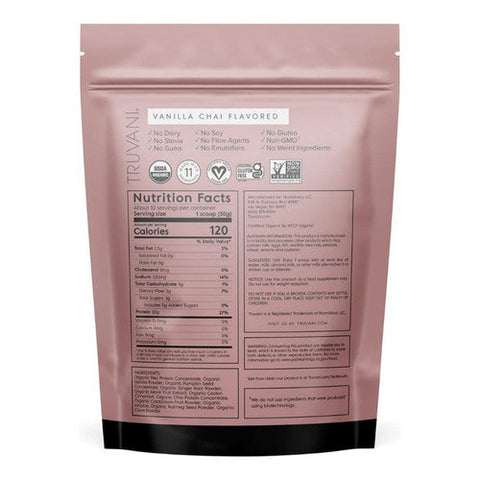 Truvani, Organic Plant Protein Powder Vanilla Chai, 10.79 Oz Truvani