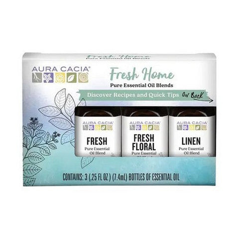 Aura Cacia, Fresh Home Essential Oil Kit, 1 Count