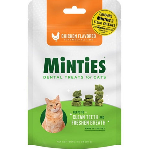 Vetiq Minties Dental Treats For Cats 2.5 Oz, Chicken by VetIQ
