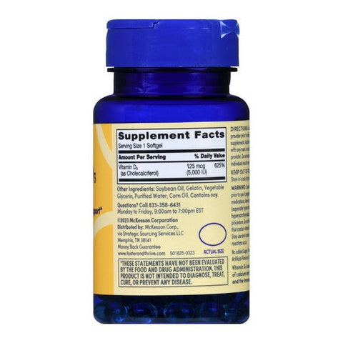 Foster And Thrive, Vitamin D3, 125 Mcg, 100 Softgels Foster And Thrive