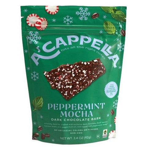 Acappella, Peppermint Mocha Bark, 3.4 Oz (Case Of 6) Acappella
